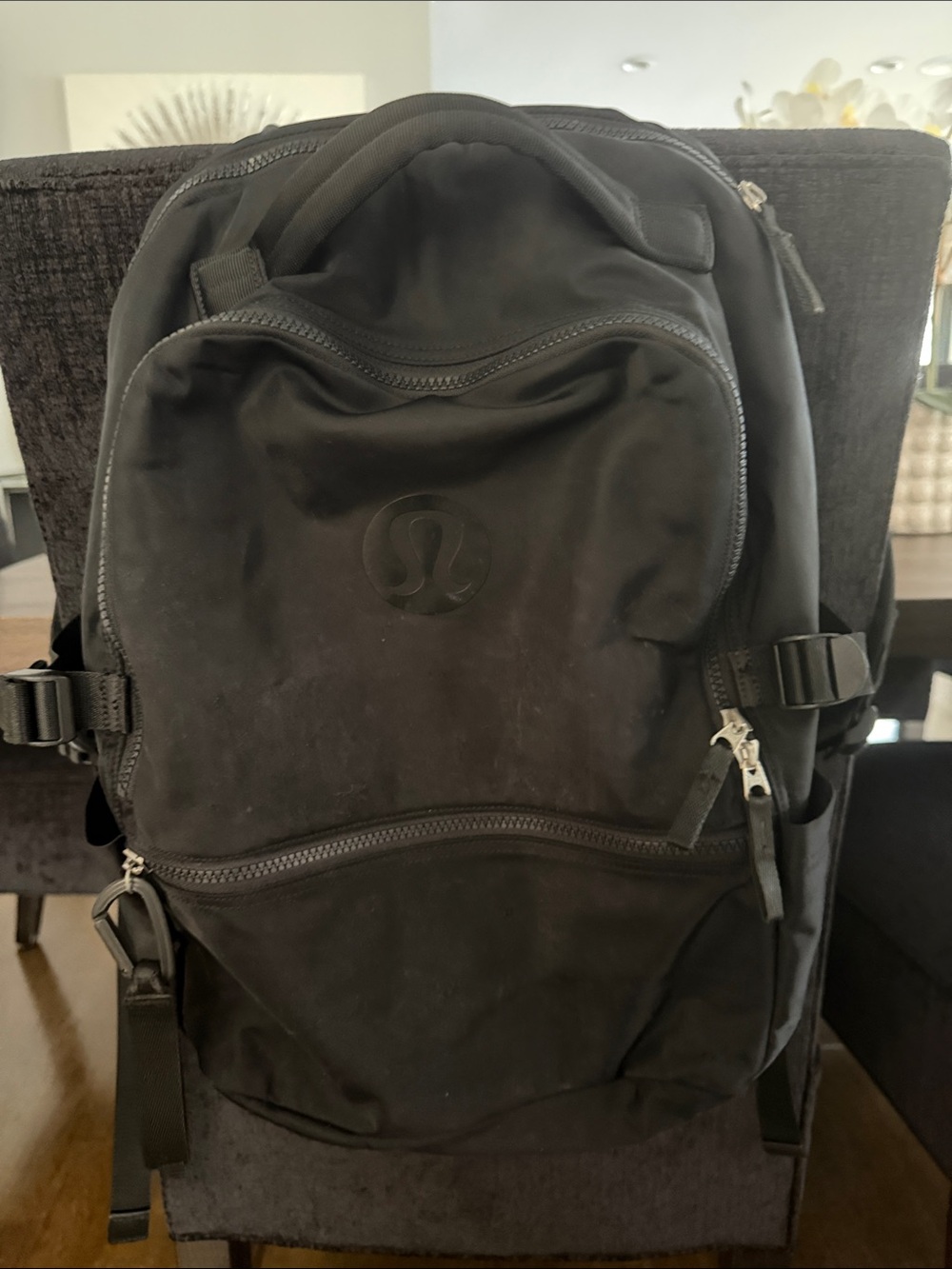 lululemon athletica Black unisex Travel Backpack with Multiple Compartments